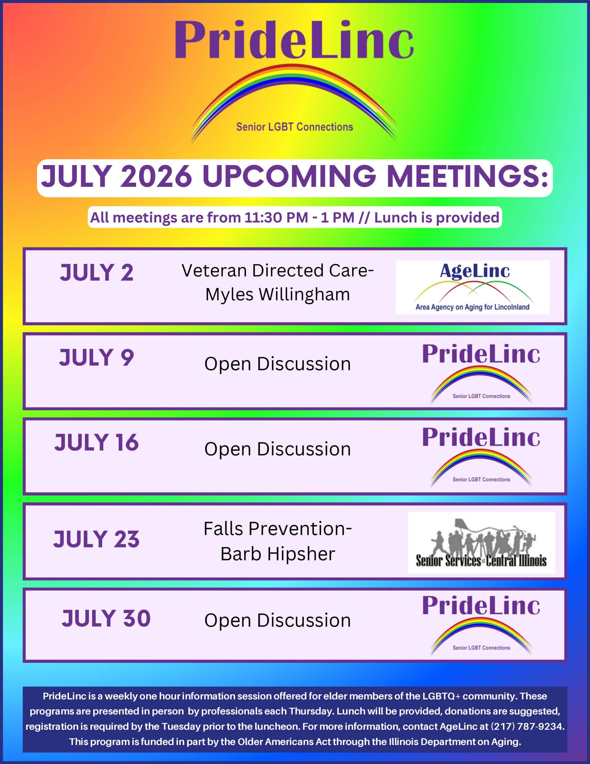 Pridelinc Upcoming Meetings July 2026